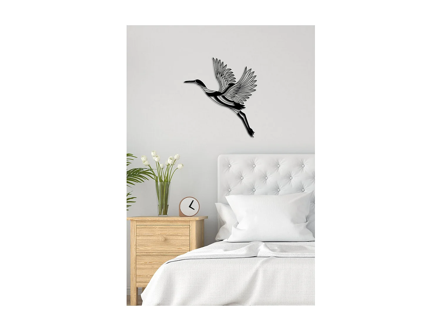 Decoração em Metal Aves 19, Preto, 53x0,15x58 cm, EPIKASA