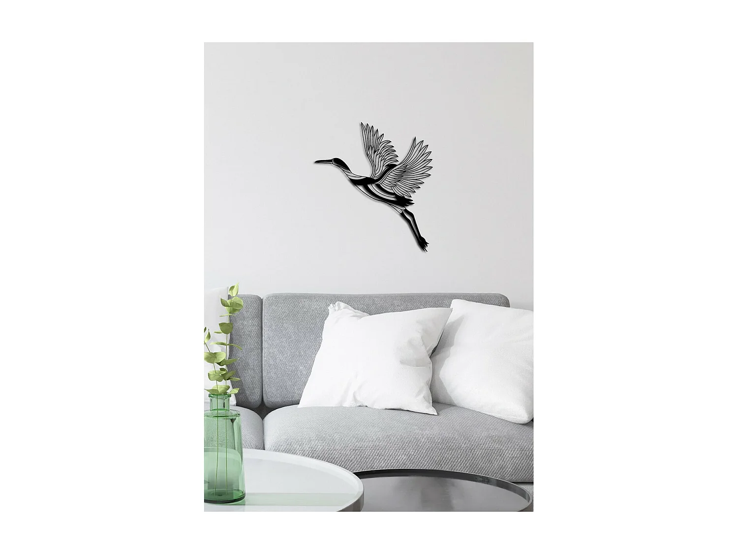 Decoração em Metal Aves 19, Preto, 53x0,15x58 cm, EPIKASA