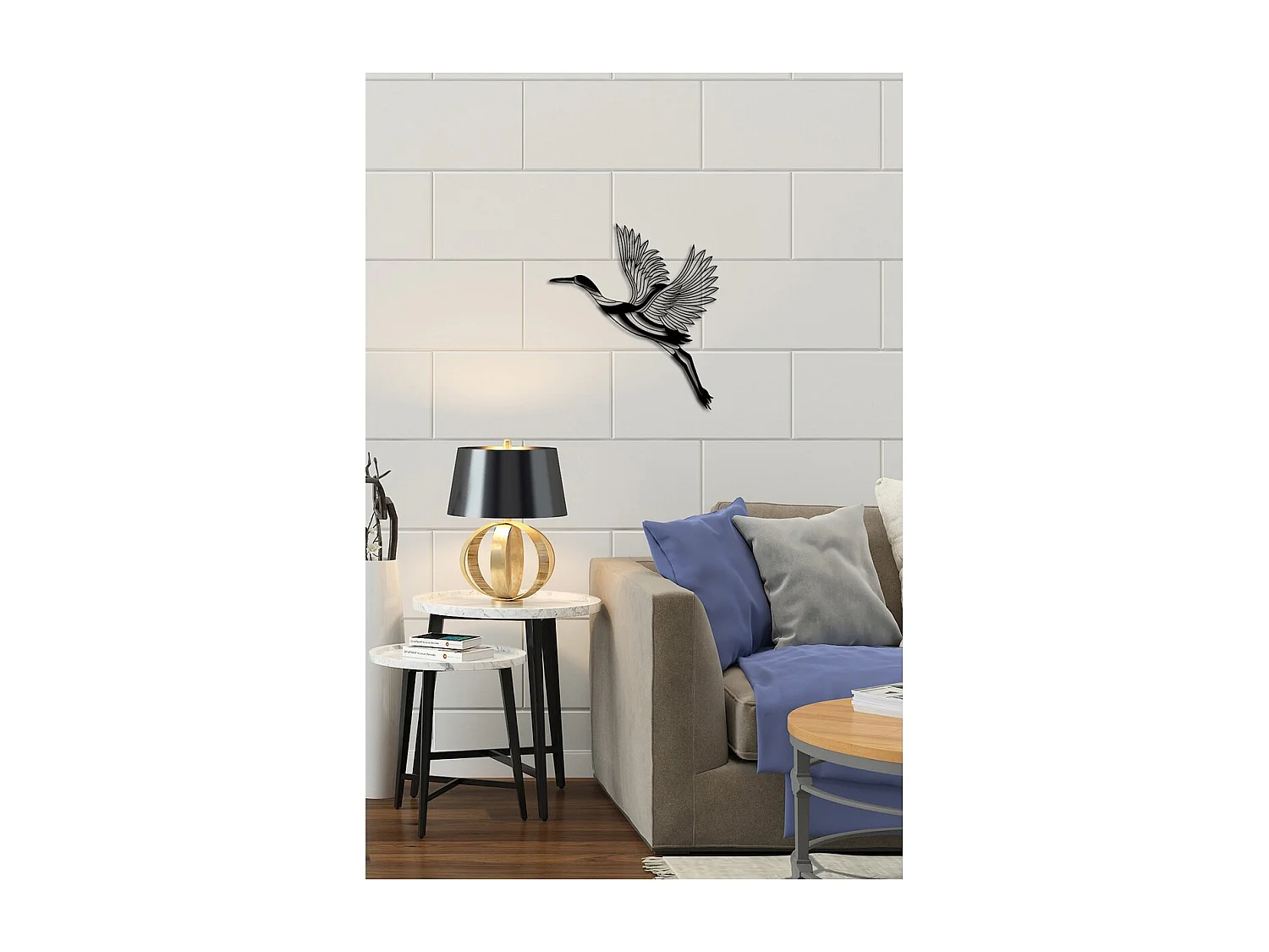 Decoração em Metal Aves 19, Preto, 53x0,15x58 cm, EPIKASA