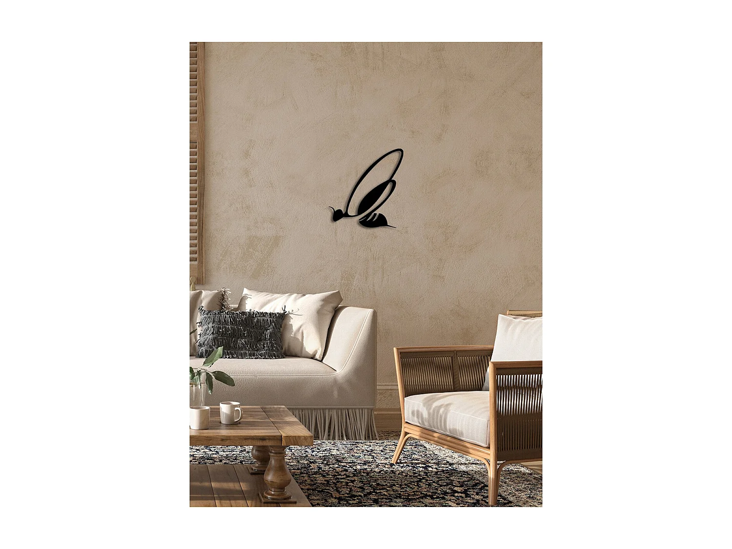 Decoração em Metal Abelha 1, Preto, 33x0,15x35 cm, EPIKASA