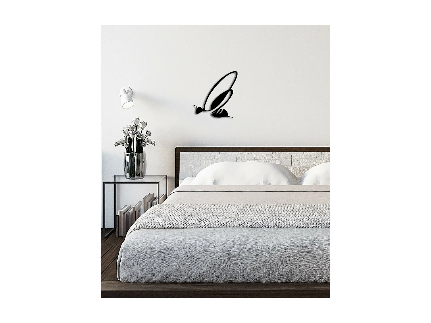 Decoração em Metal Abelha 1, Preto, 33x0,15x35 cm, EPIKASA