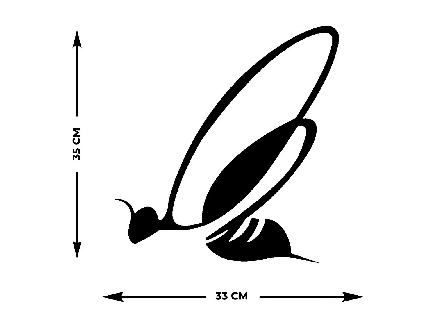 Decoração em Metal Abelha 1, Preto, 33x0,15x35 cm, EPIKASA