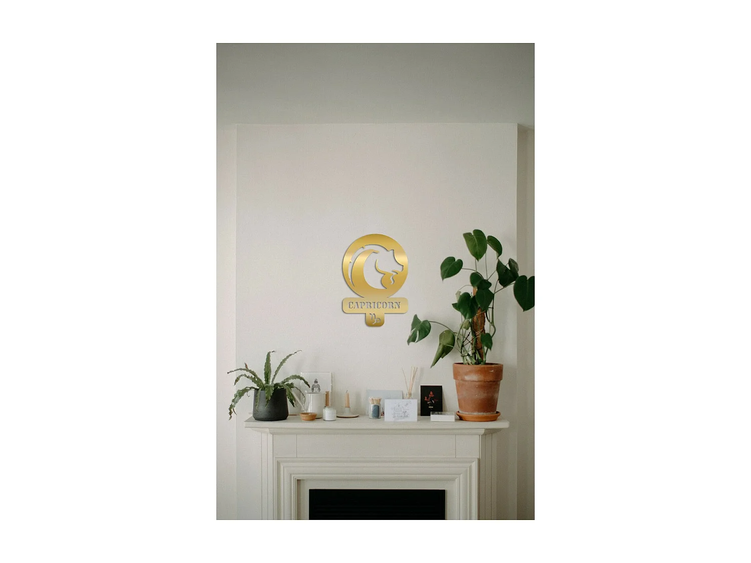 Decorazione in Metallo Oroscopo Capricorno 5, Oro, 36x0,15x50 cm, EPIKASA