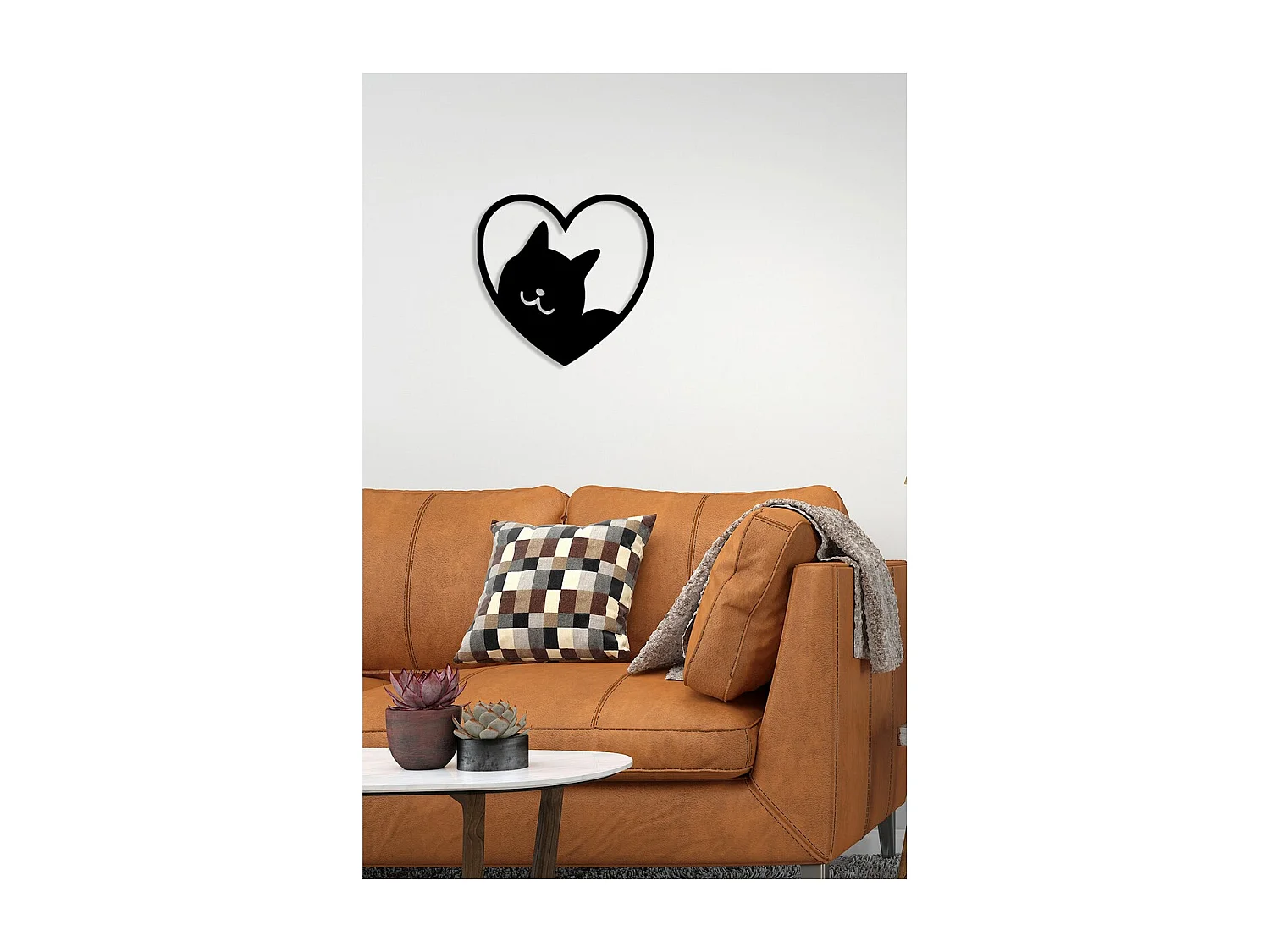 Decoração em Metal Gato 134, Preto, 52x0,15x50 cm cm, EPIKASA