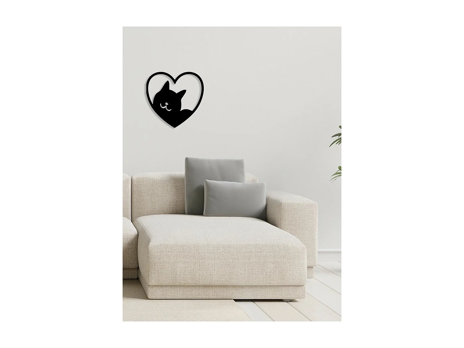 Decoração em Metal Gato 134, Preto, 52x0,15x50 cm cm, EPIKASA