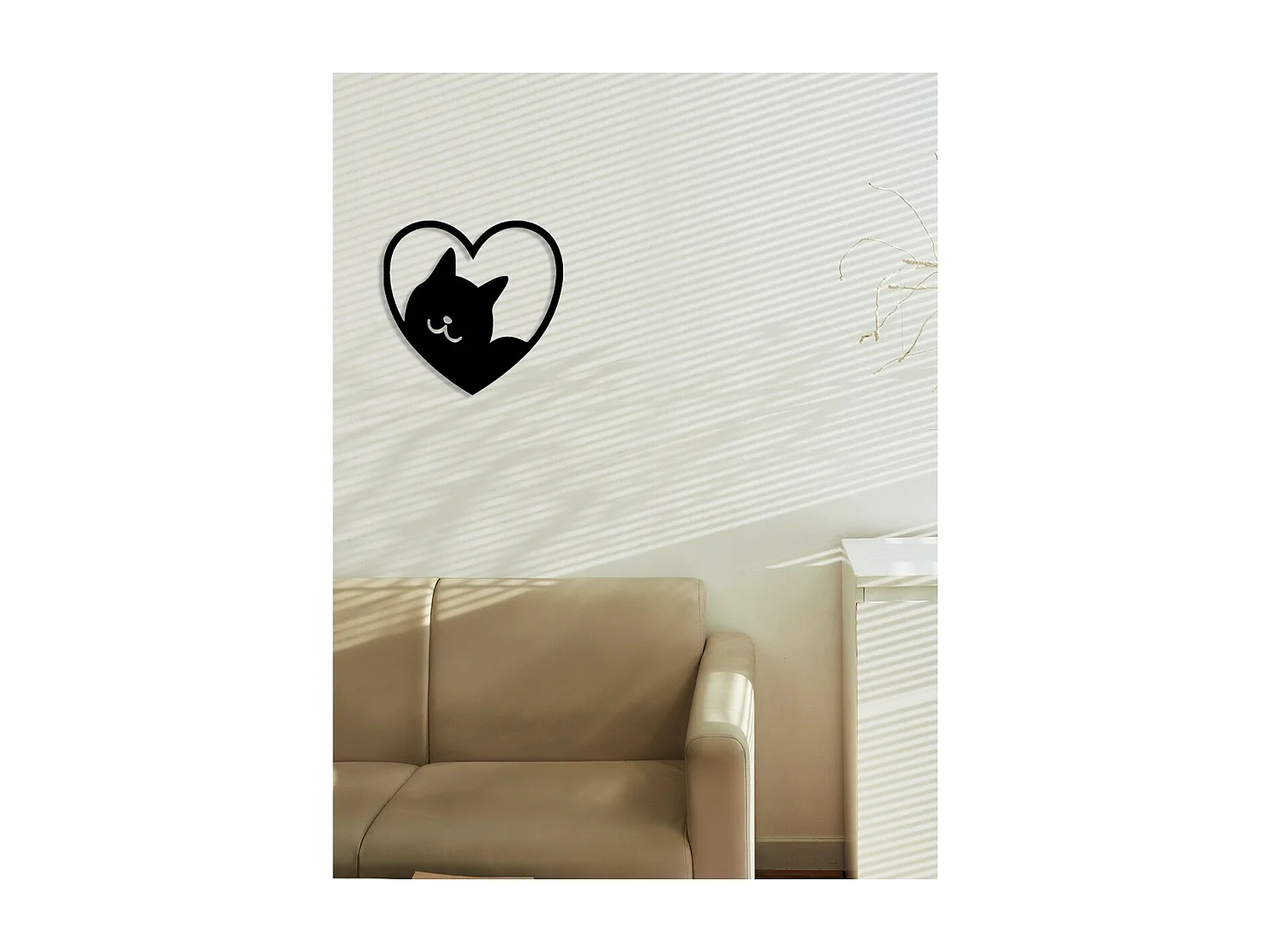 Decoração em Metal Gato 134, Preto, 52x0,15x50 cm cm, EPIKASA