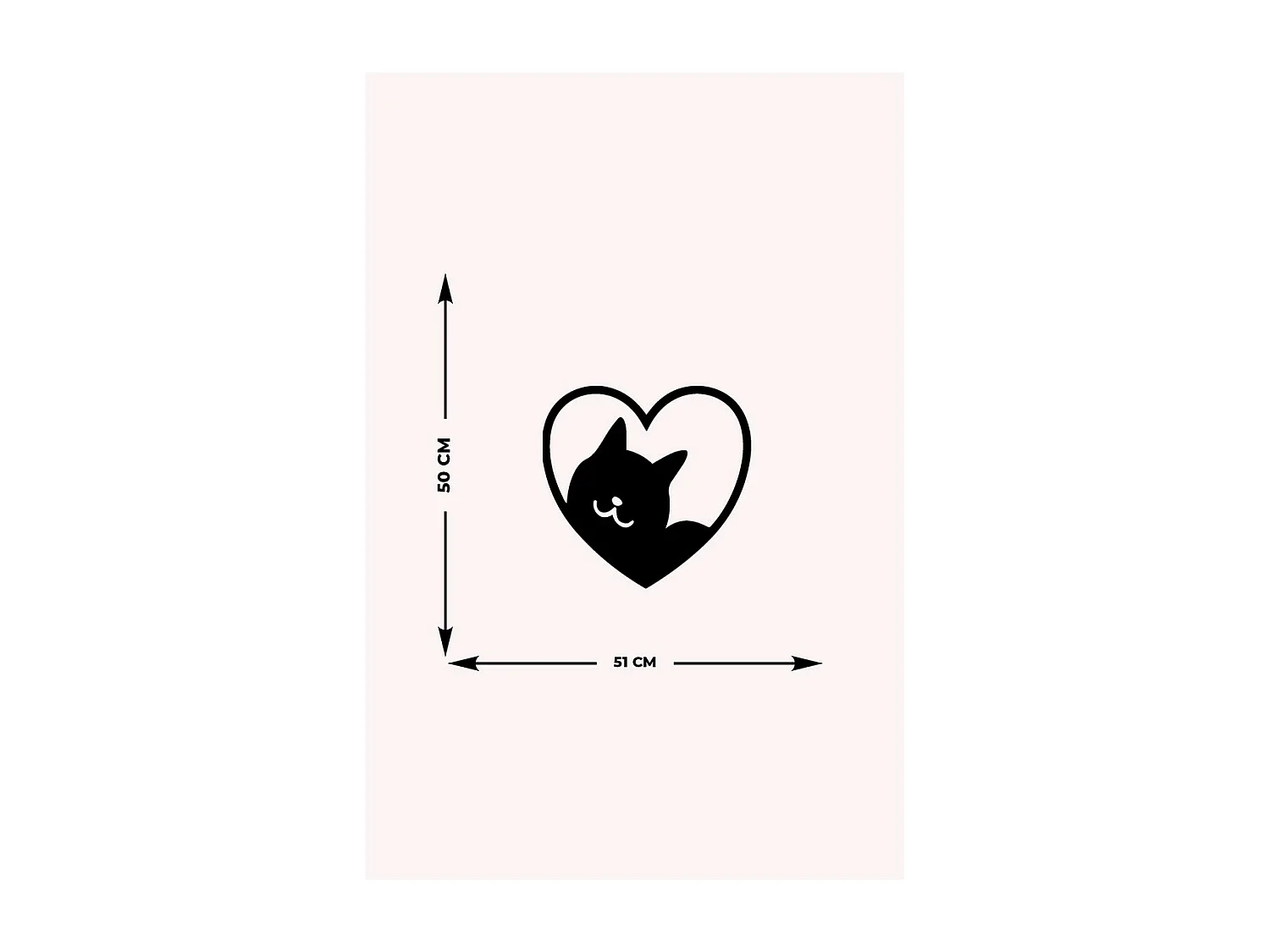 Decoração em Metal Gato 134, Preto, 52x0,15x50 cm cm, EPIKASA