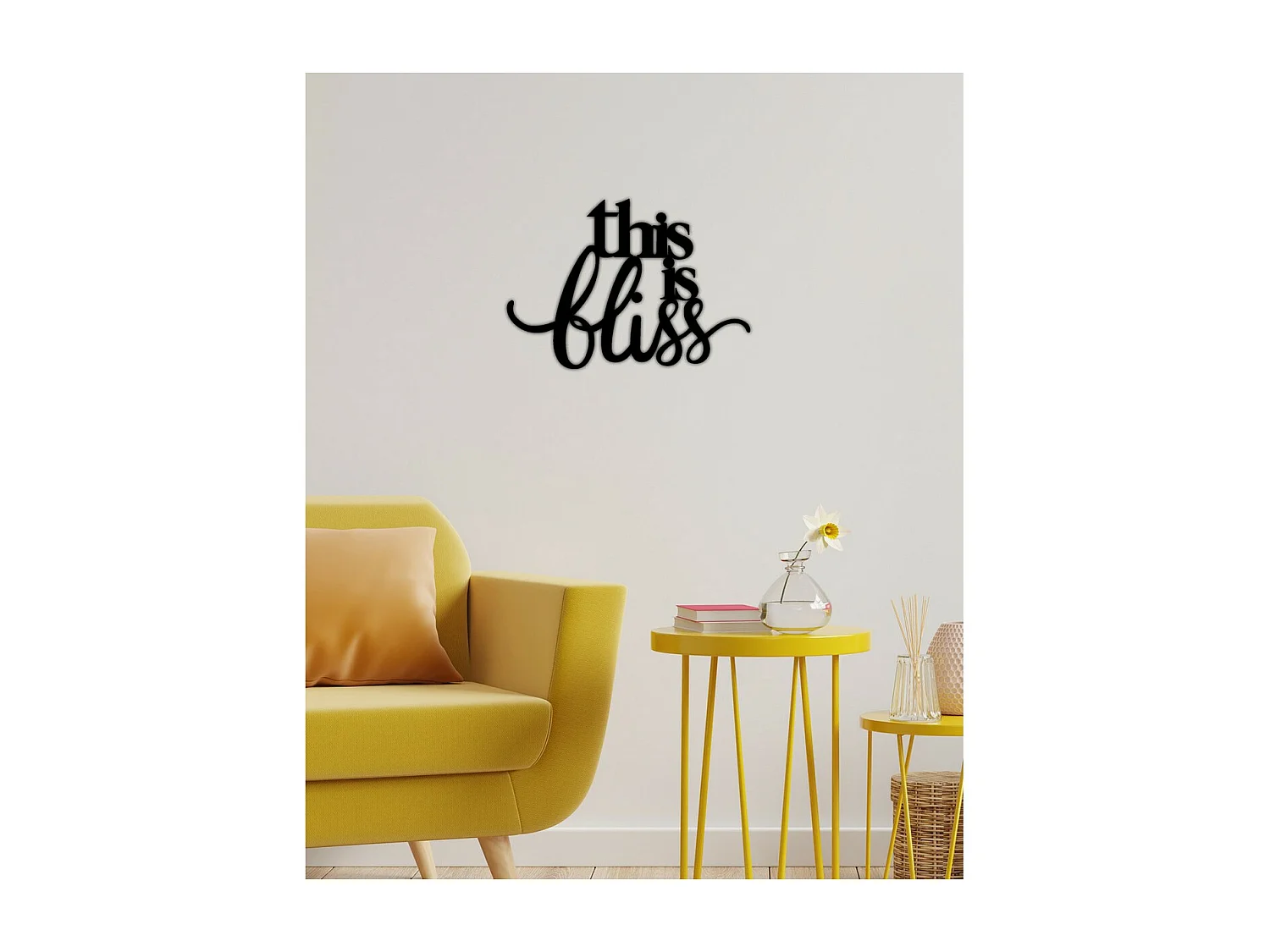 Décoration en Métal This is Bliss, Noir, 57x0,15x40 cm cm, EPIKASA