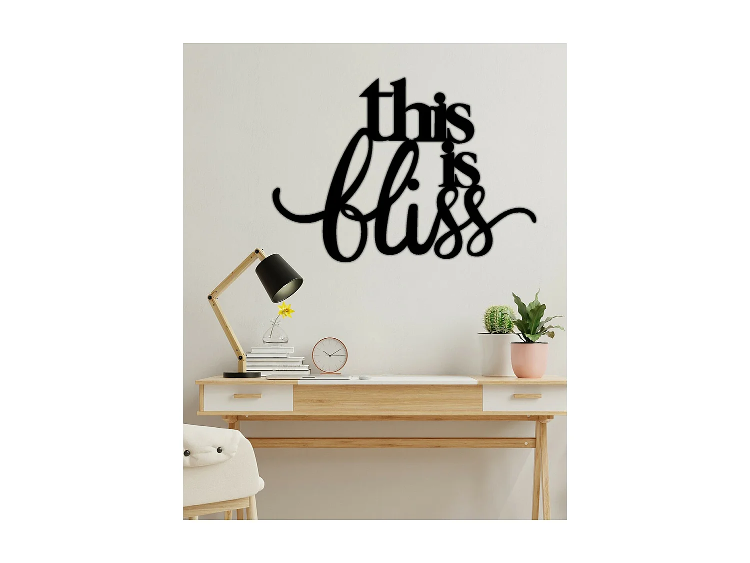 Décoration en Métal This is Bliss, Noir, 57x0,15x40 cm cm, EPIKASA