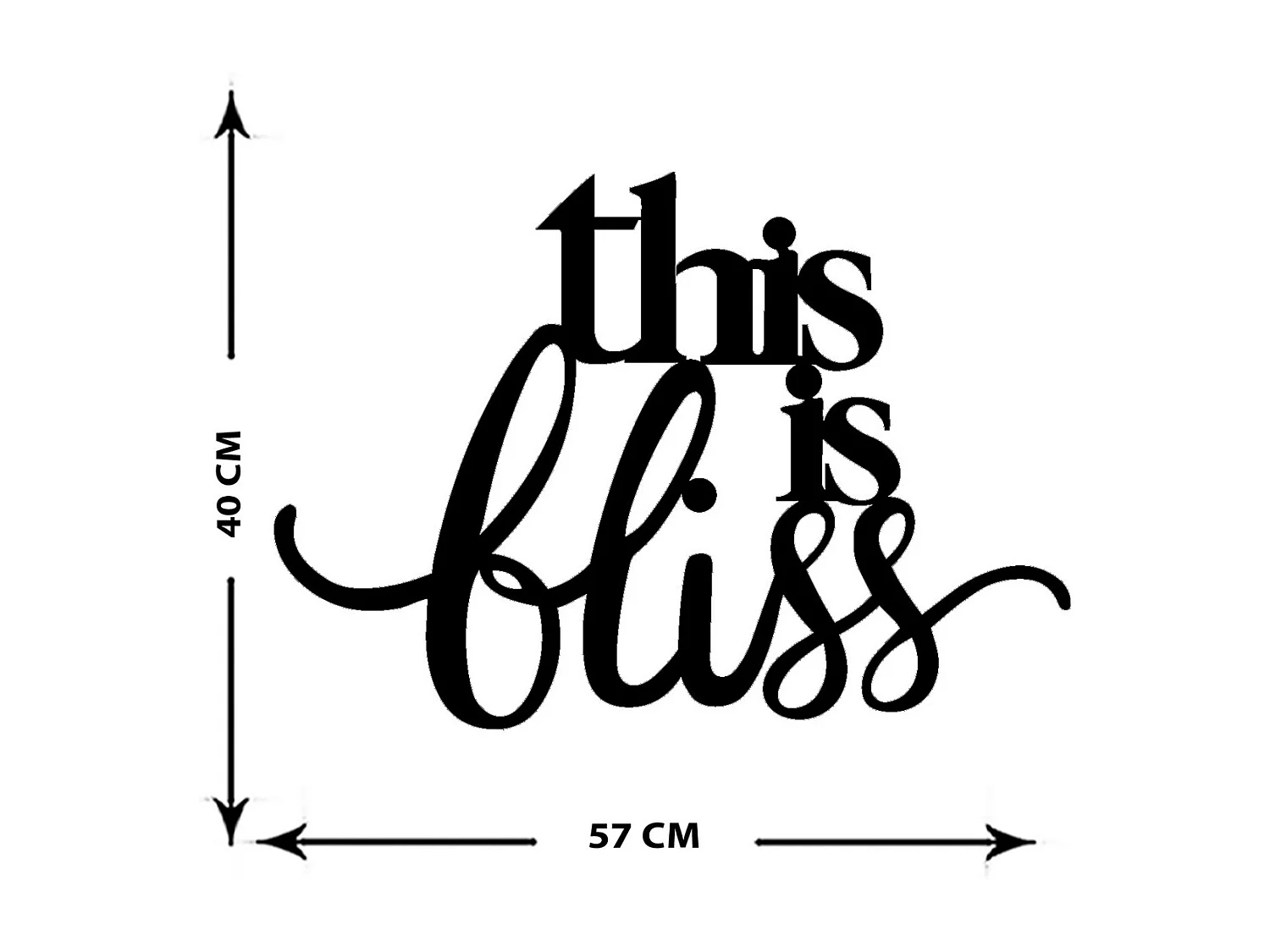Décoration en Métal This is Bliss, Noir, 57x0,15x40 cm cm, EPIKASA