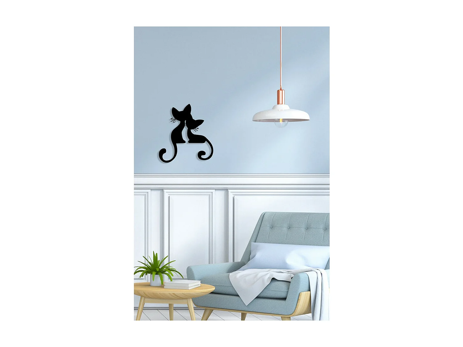 Decoración de Metal Gato 142, Negro, 46x0,15x50 cm, EPIKASA