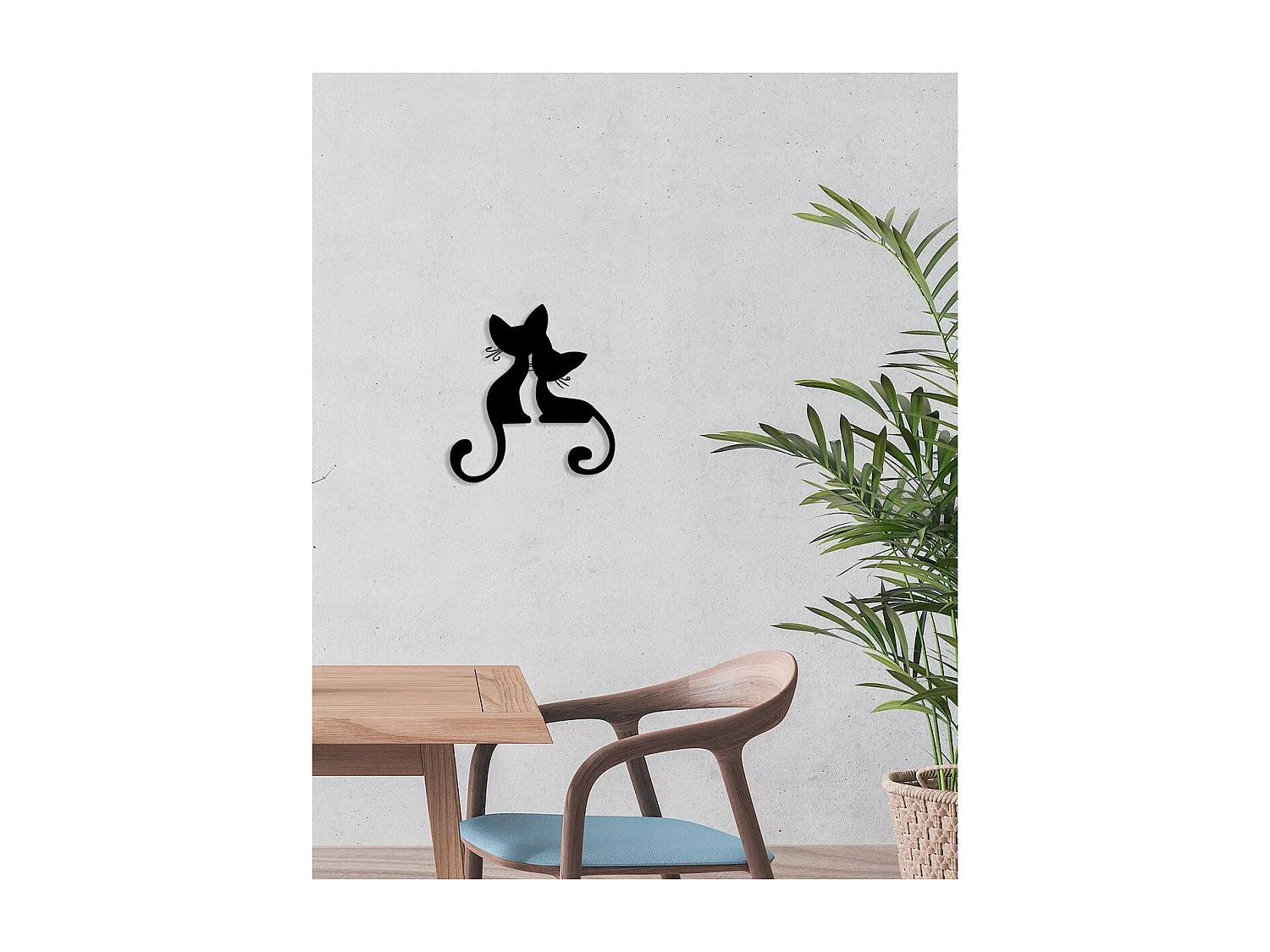 Decoración de Metal Gato 142, Negro, 46x0,15x50 cm, EPIKASA