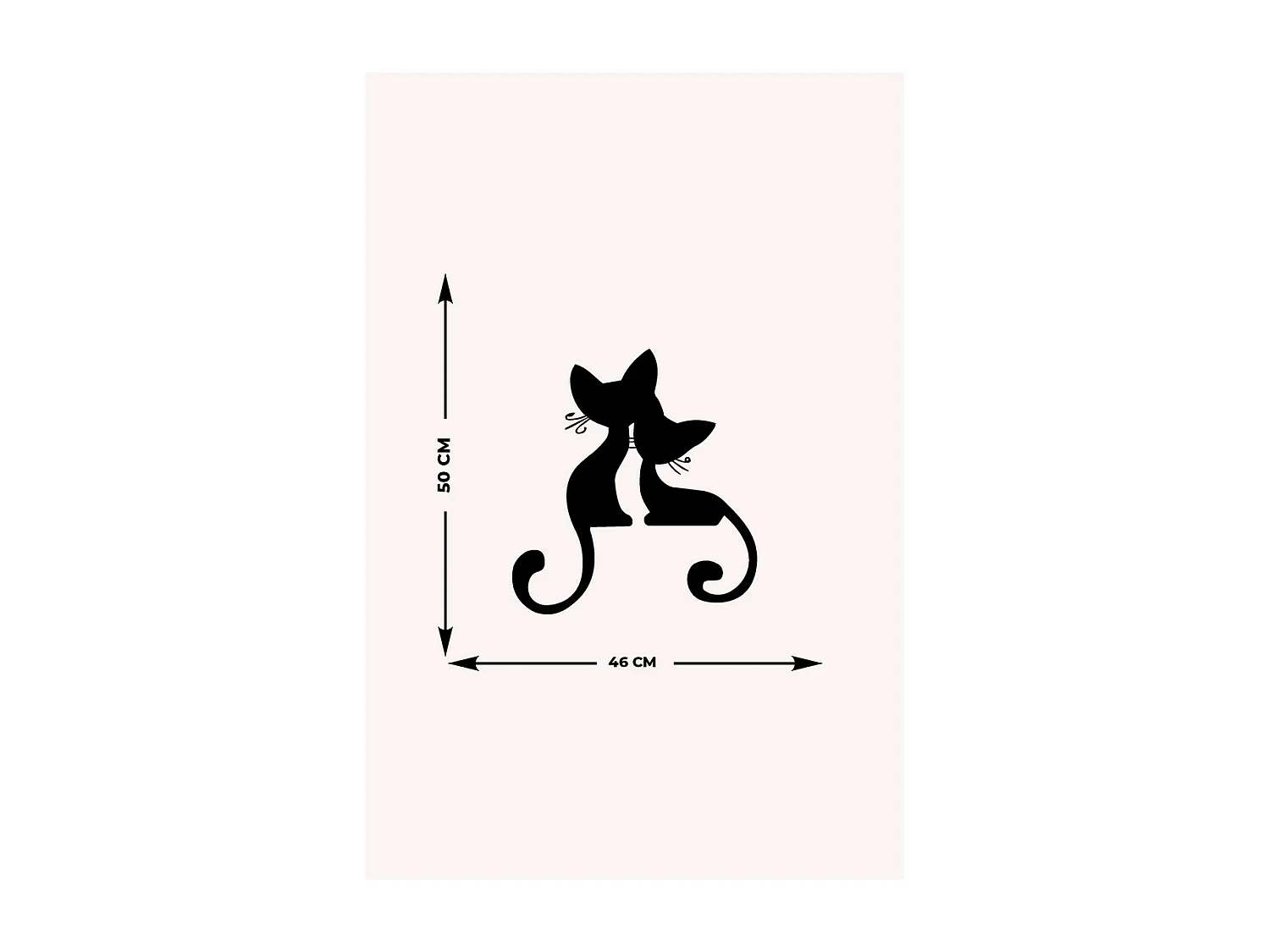 Decoración de Metal Gato 142, Negro, 46x0,15x50 cm, EPIKASA