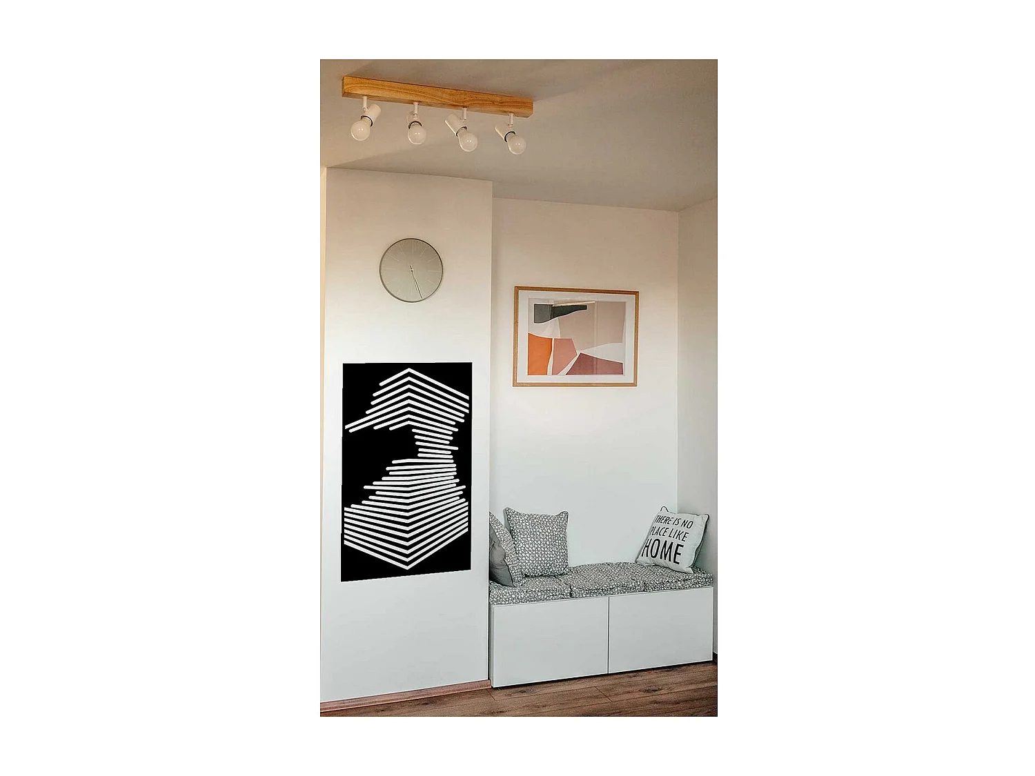 Metalen Decoratie Hoek, Zwart, 45x0,15x90 cm, EPIKASA