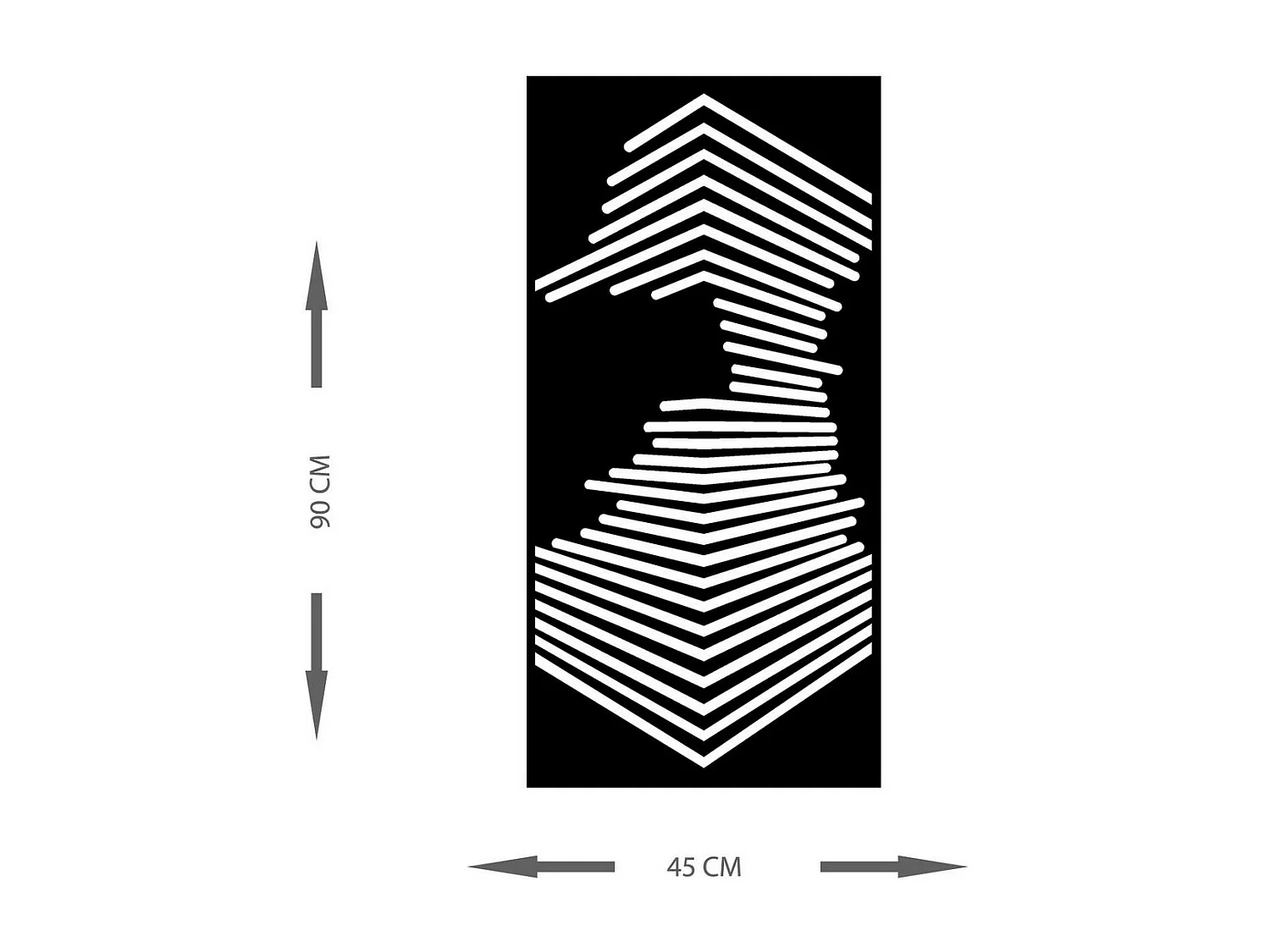 Metalen Decoratie Hoek, Zwart, 45x0,15x90 cm, EPIKASA