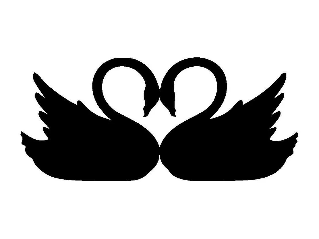 Décoration en Métal Cygnes 1, Noir, 68x0,15x30 cm, EPIKASA