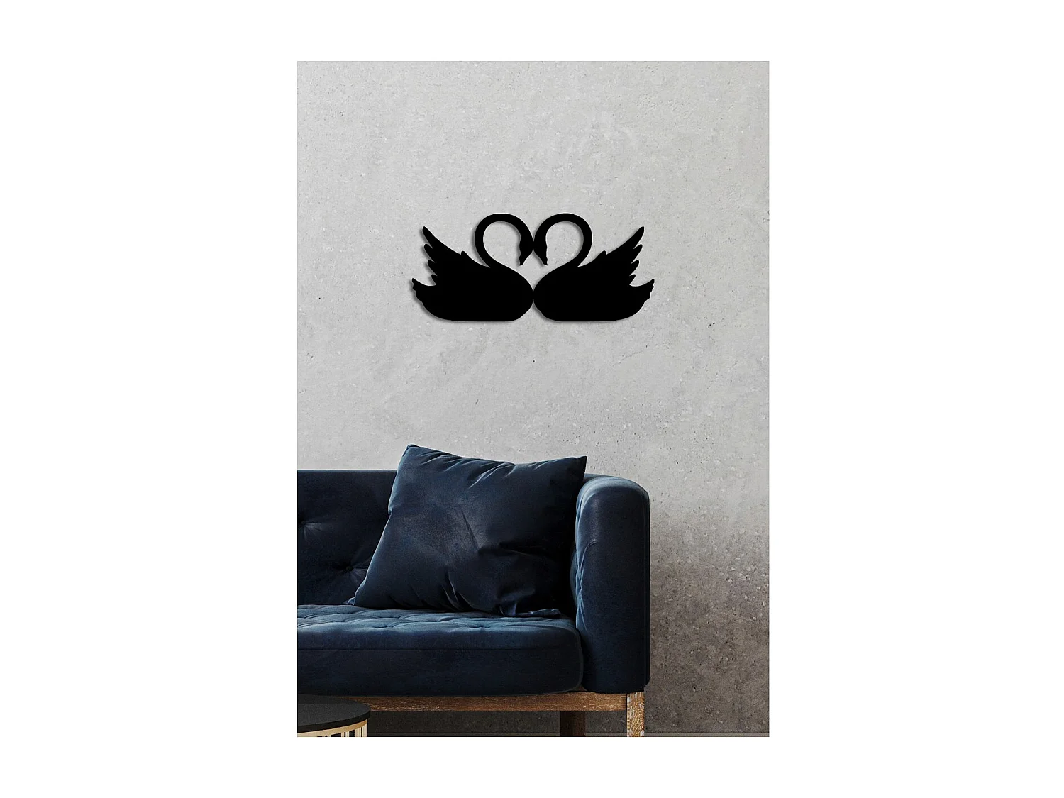 Décoration en Métal Cygnes 1, Noir, 68x0,15x30 cm, EPIKASA