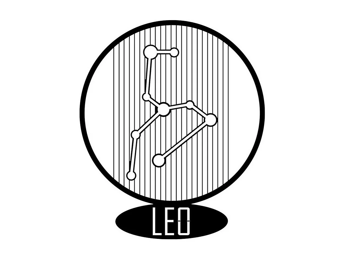 Décoration en Métal Horoscope Lion 6, Noir, 38x0,15x45 cm, EPIKASA