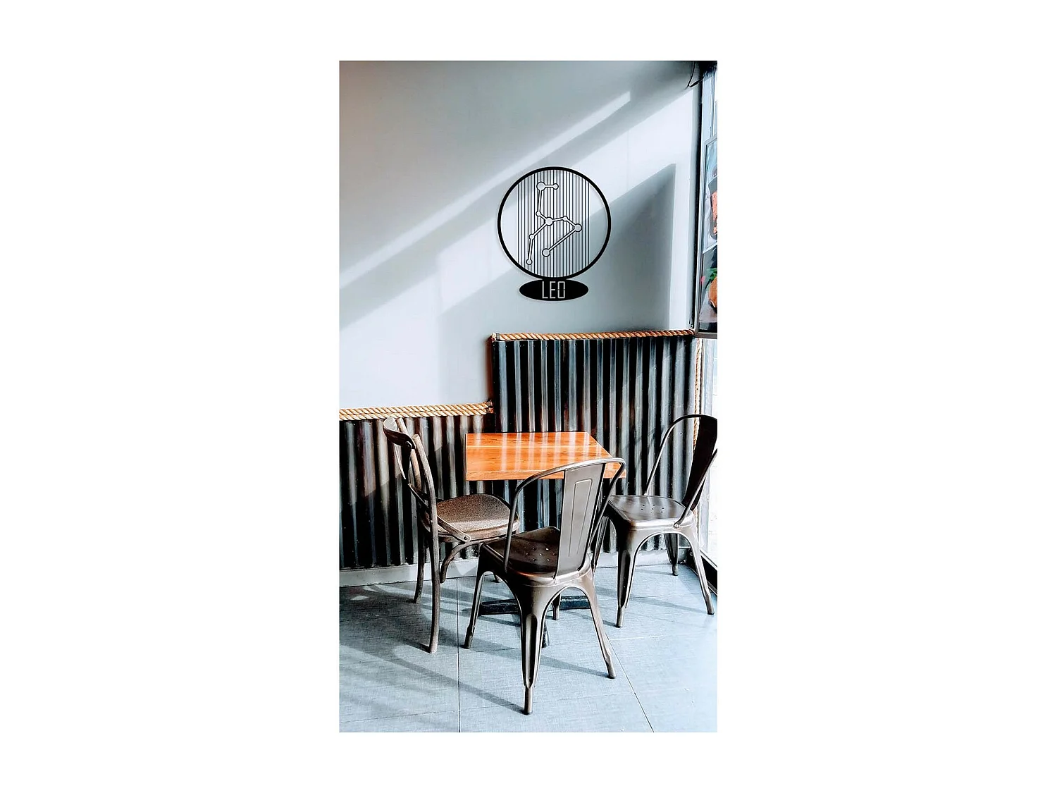 Décoration en Métal Horoscope Lion 6, Noir, 38x0,15x45 cm, EPIKASA