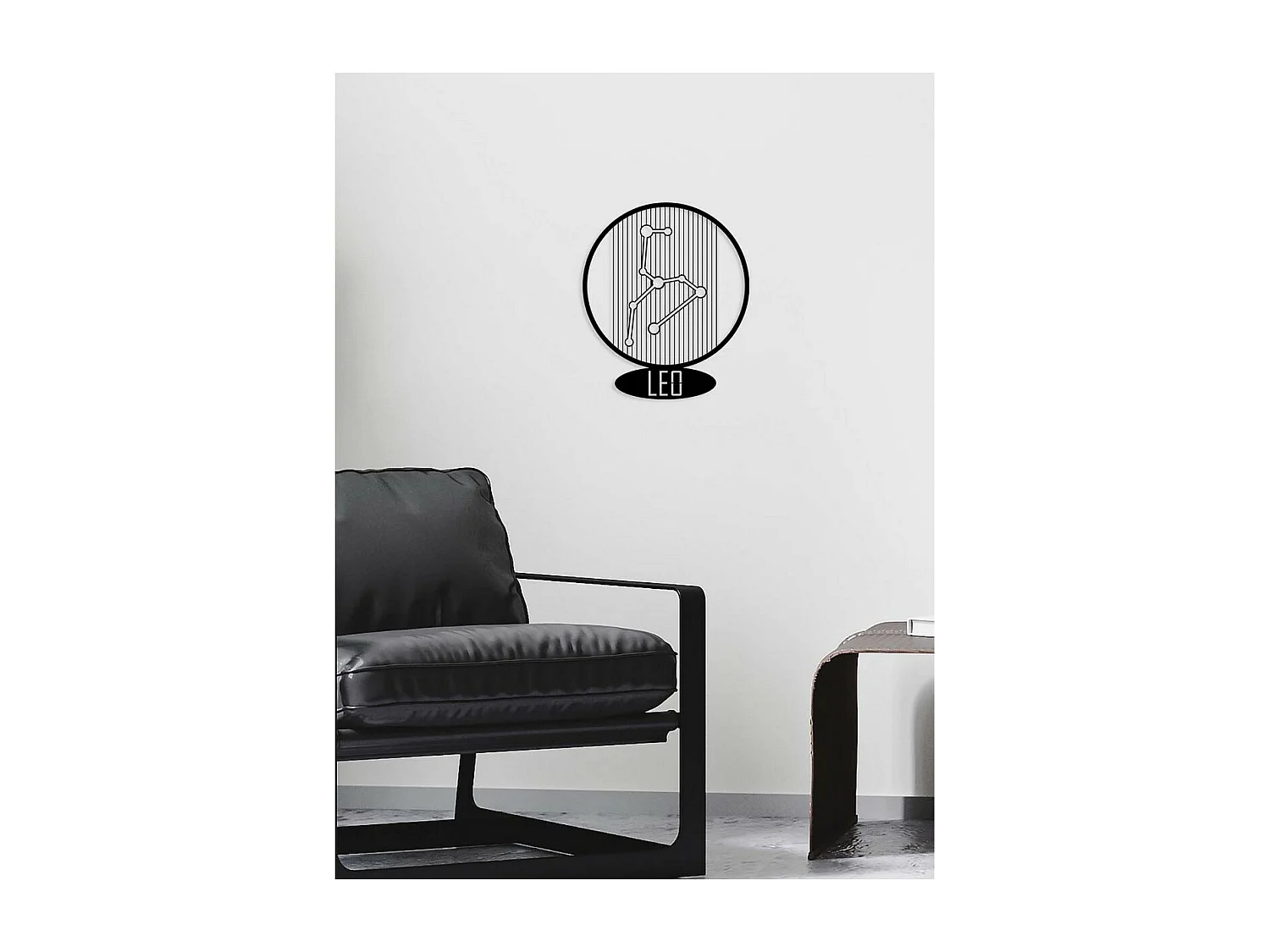 Décoration en Métal Horoscope Lion 6, Noir, 38x0,15x45 cm, EPIKASA