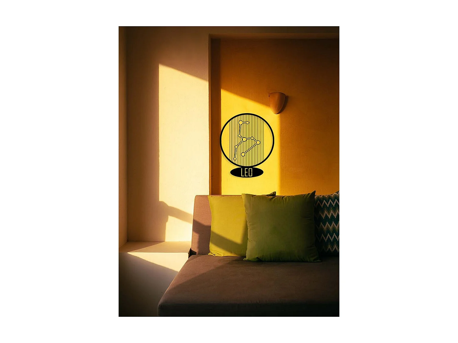 Décoration en Métal Horoscope Lion 6, Noir, 38x0,15x45 cm, EPIKASA