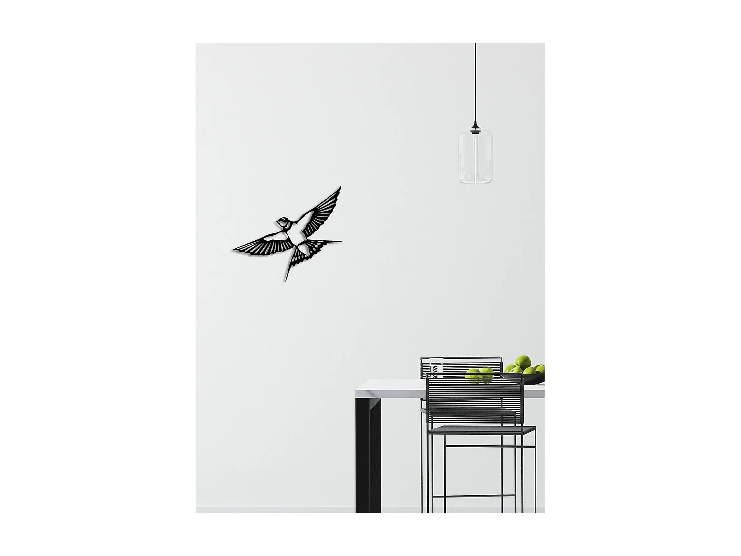 Dekoracja Metalowa Ptaki 17, Czarny, 41x0,15x35 cm, EPIKASA