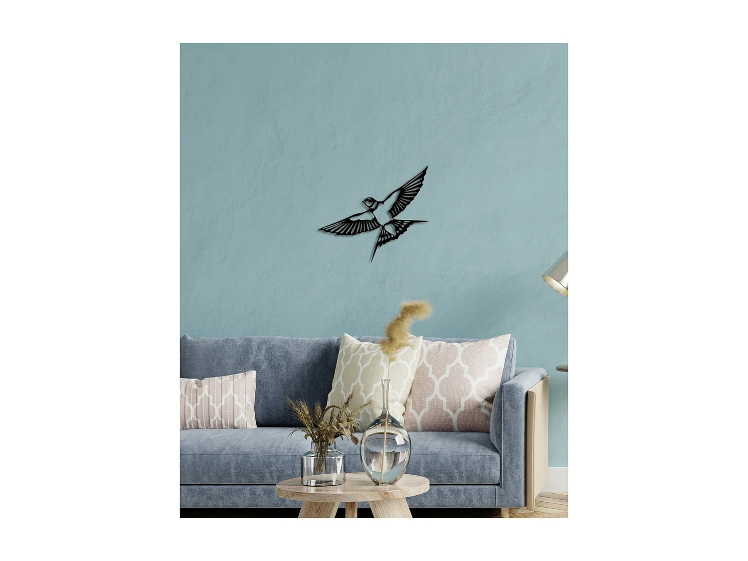 Dekoracja Metalowa Ptaki 17, Czarny, 41x0,15x35 cm, EPIKASA