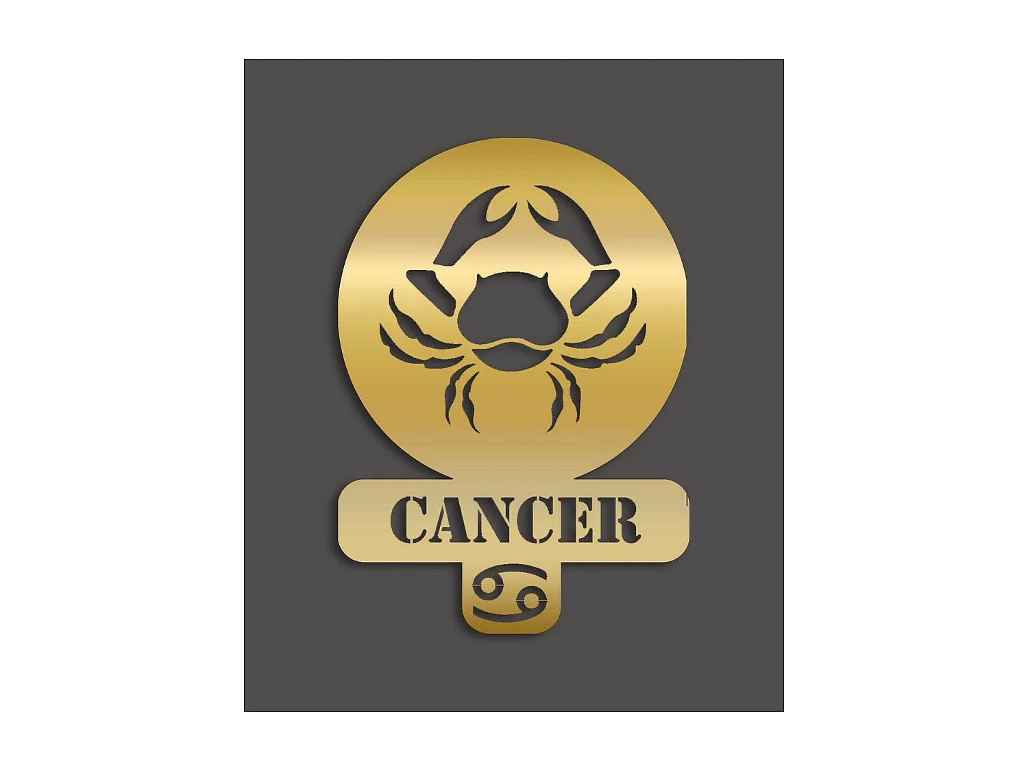 Décoration en Métal Horoscope Cancer 5, Or, 36x0,15x50 cm, EPIKASA