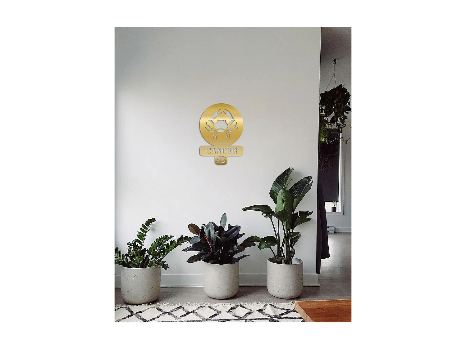 Décoration en Métal Horoscope Cancer 5, Or, 36x0,15x50 cm, EPIKASA