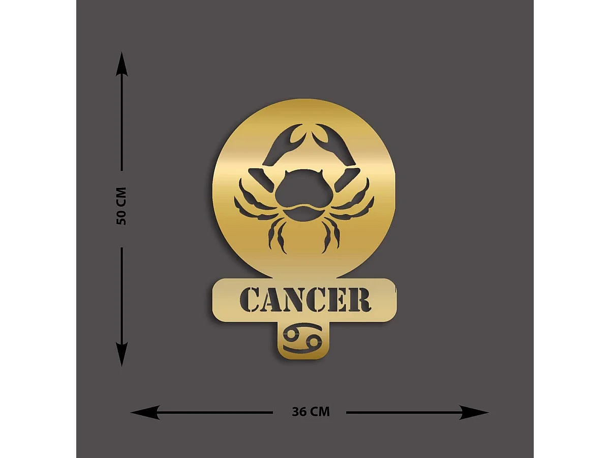 Décoration en Métal Horoscope Cancer 5, Or, 36x0,15x50 cm, EPIKASA