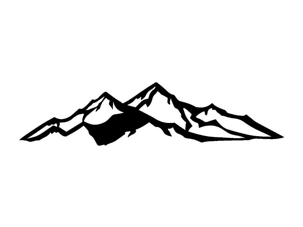 Metalen Decoratie Berg 10, Zwart, 83x0,15x20 cm, EPIKASA