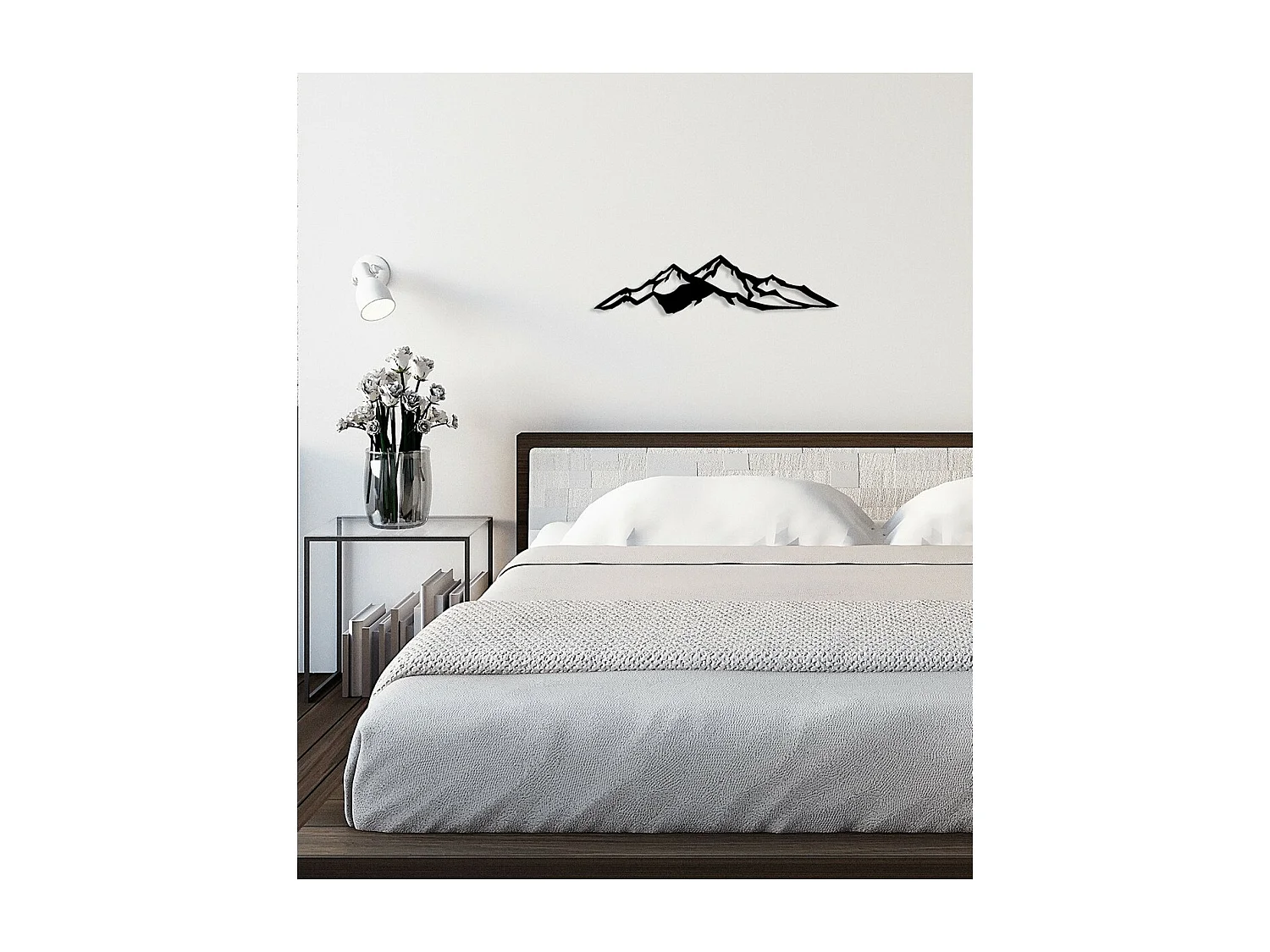 Metalen Decoratie Berg 10, Zwart, 83x0,15x20 cm, EPIKASA