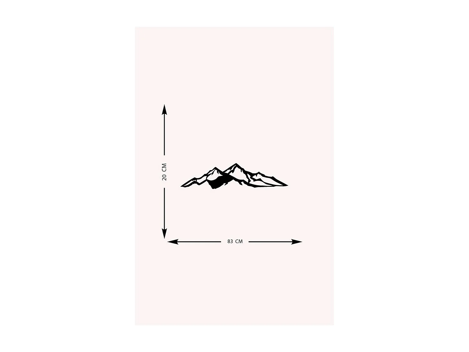 Metalen Decoratie Berg 10, Zwart, 83x0,15x20 cm, EPIKASA