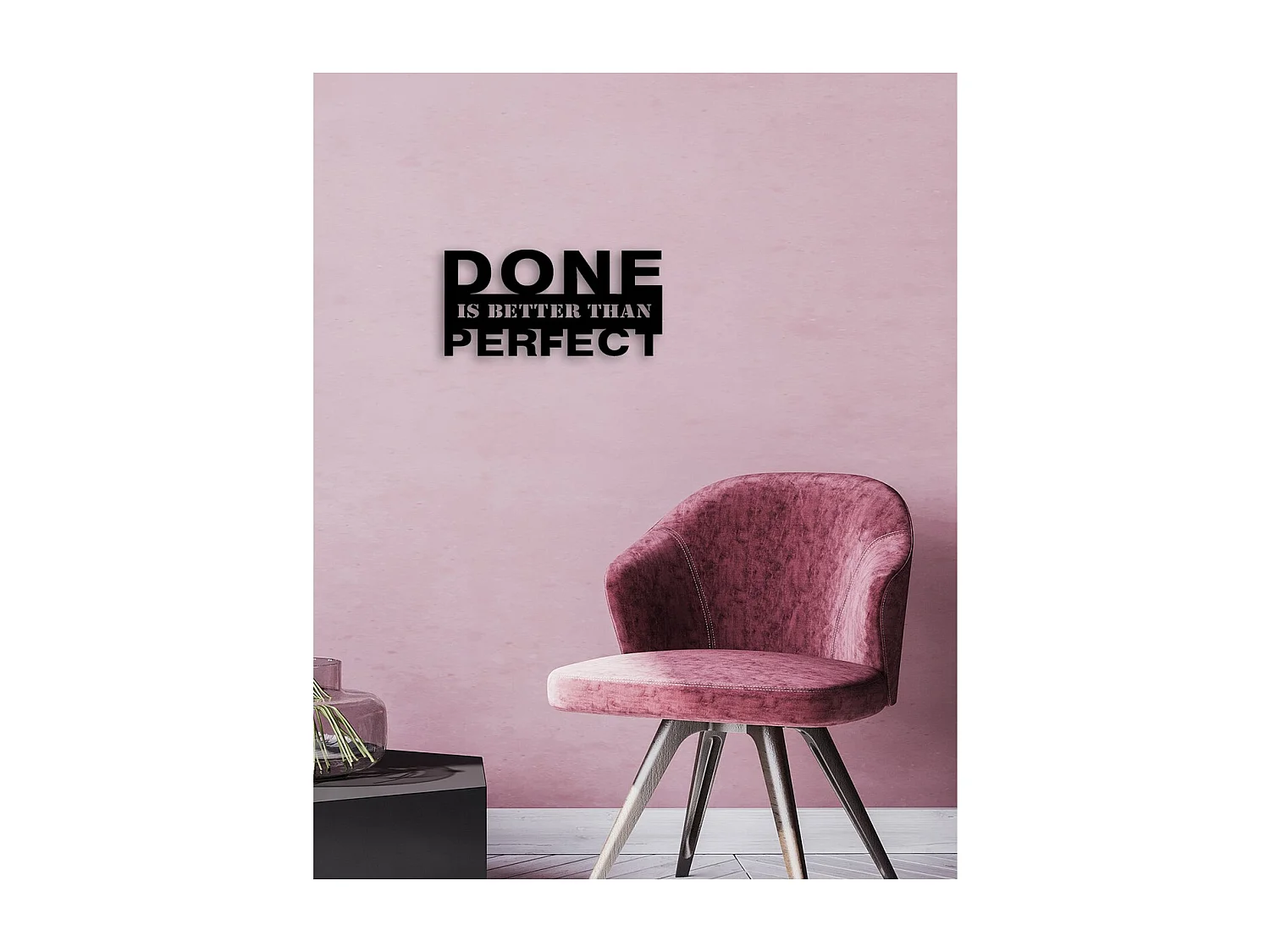 Décoration en Métal Better than Perfect, Noir, 50x0,15x30 cm cm, EPIKASA