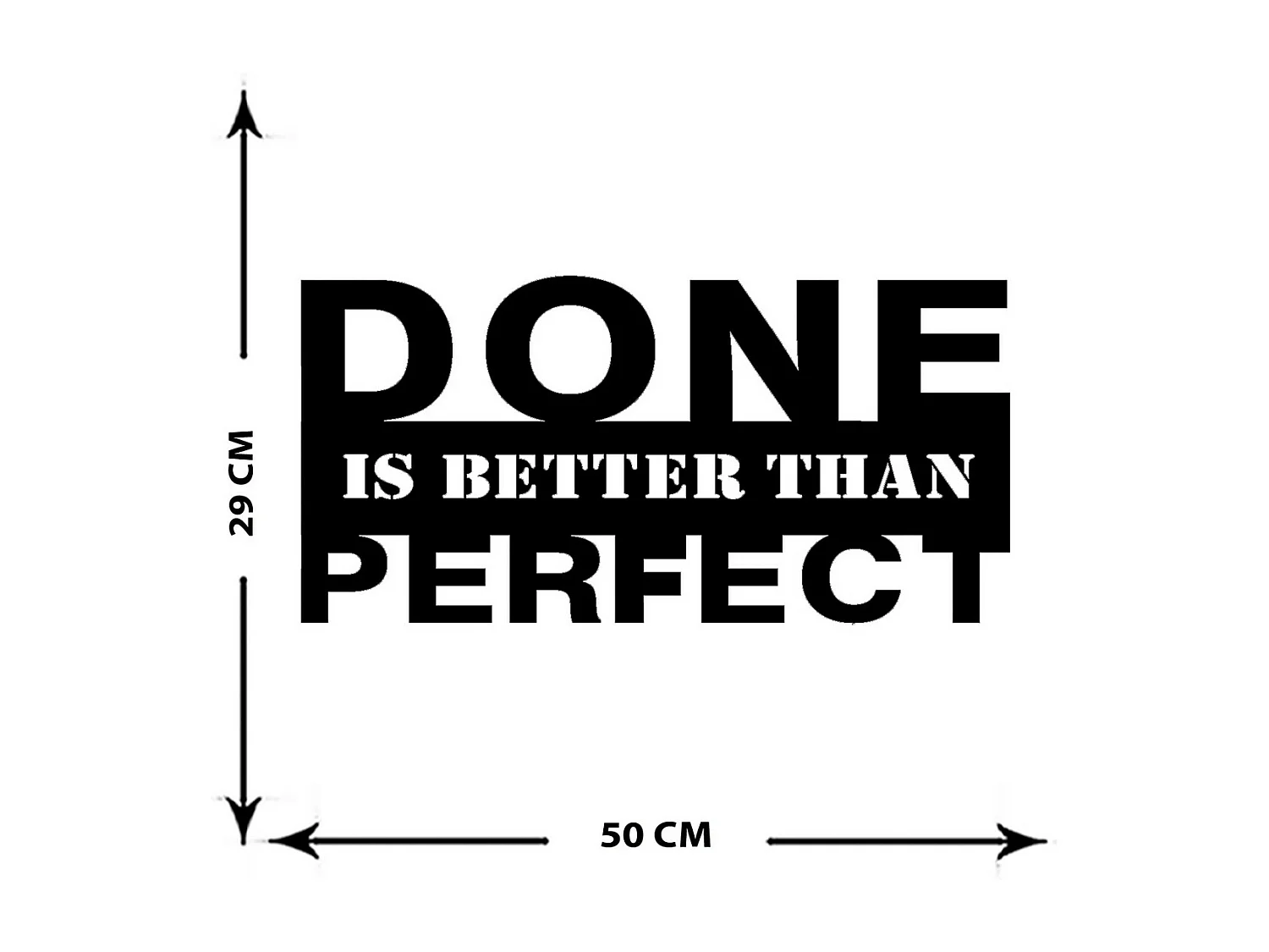 Décoration en Métal Better than Perfect, Noir, 50x0,15x30 cm cm, EPIKASA