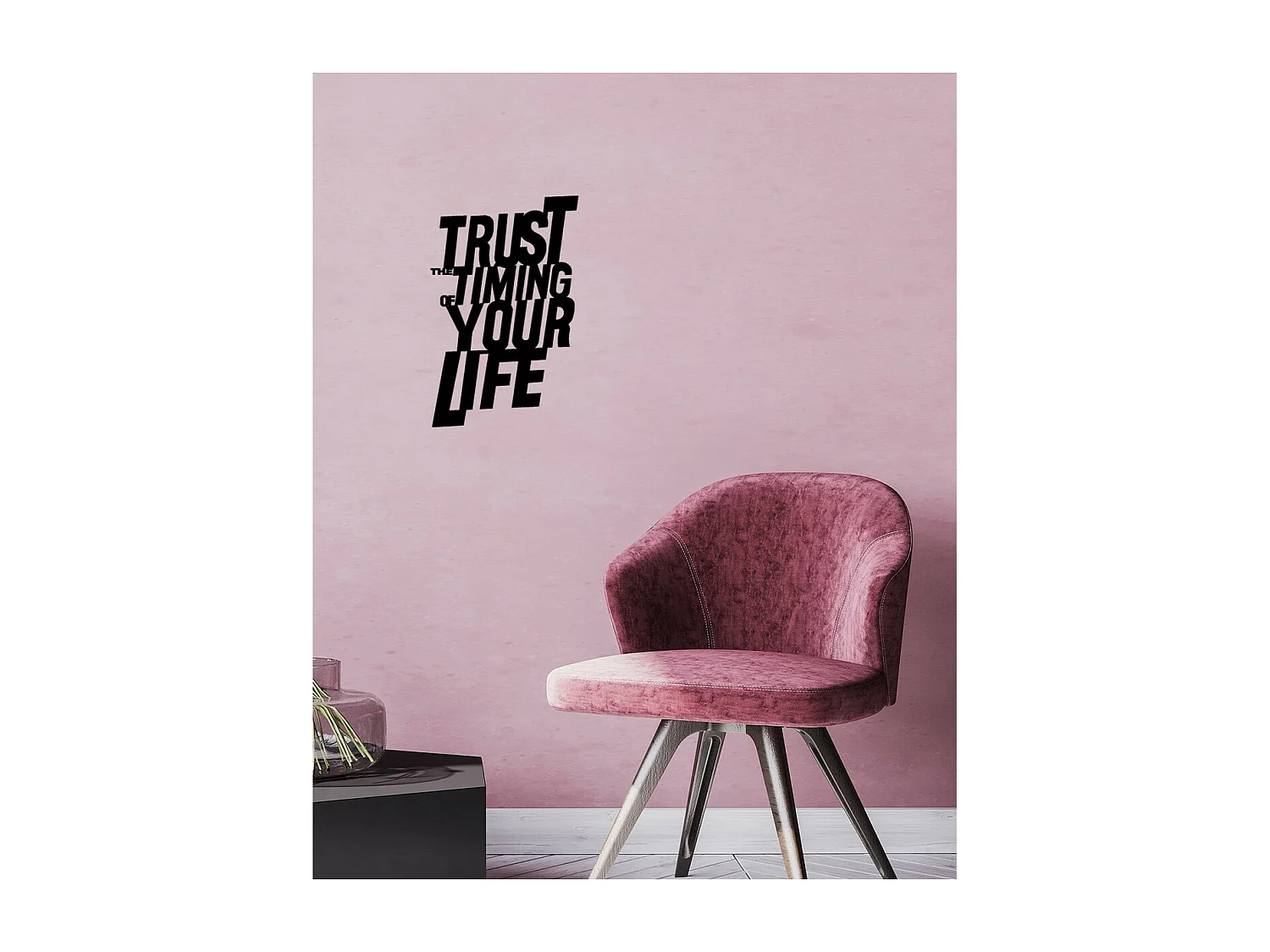 Dekoracja Metalowa Trust Timing, Czarny, 40x0,15x73 cm, EPIKASA