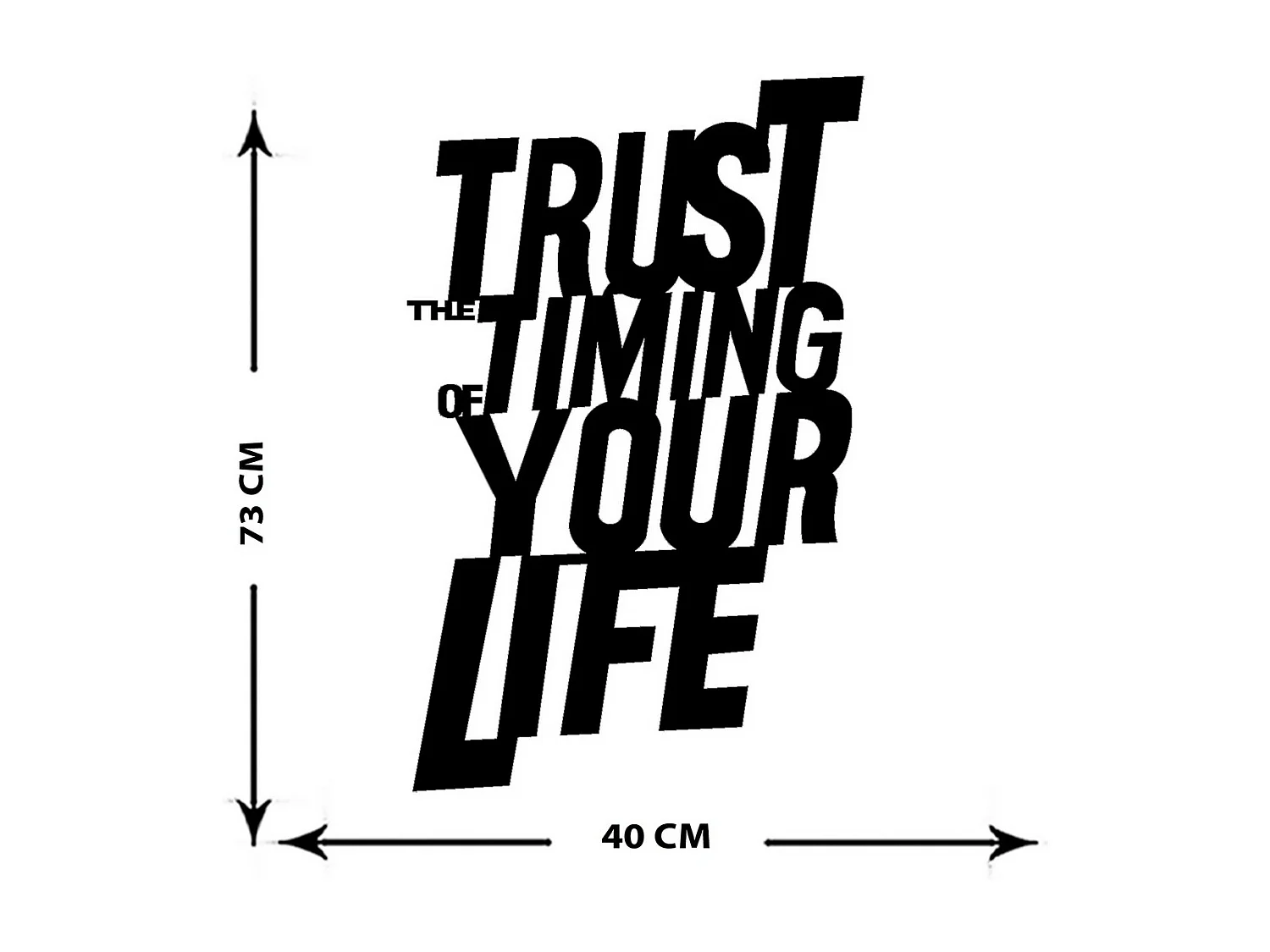 Dekoracja Metalowa Trust Timing, Czarny, 40x0,15x73 cm, EPIKASA