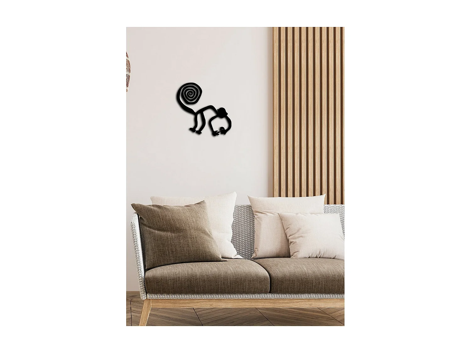 Décoration en Métal Singe 2, Noir, 40x0,15x39 cm, EPIKASA