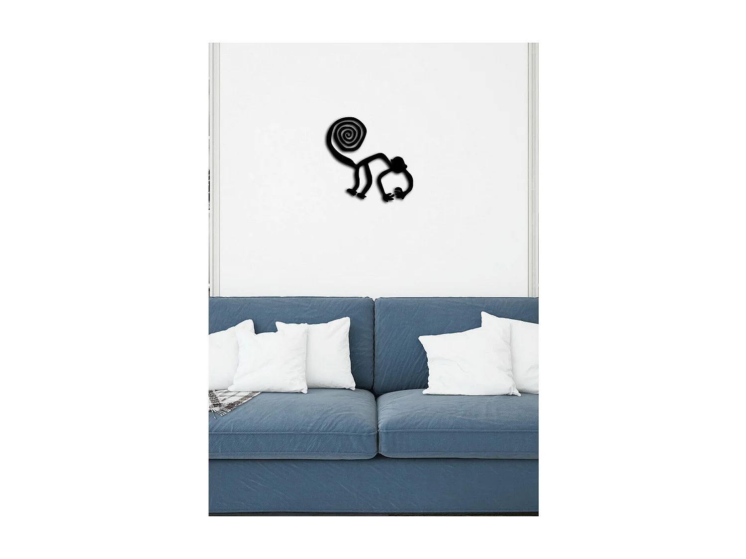 Décoration en Métal Singe 2, Noir, 40x0,15x39 cm, EPIKASA