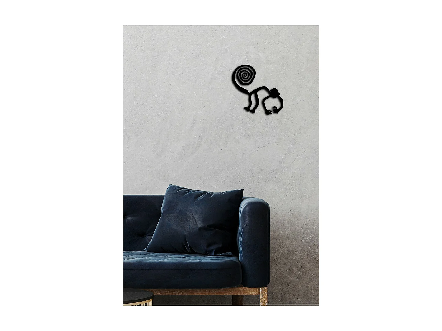 Décoration en Métal Singe 2, Noir, 40x0,15x39 cm, EPIKASA