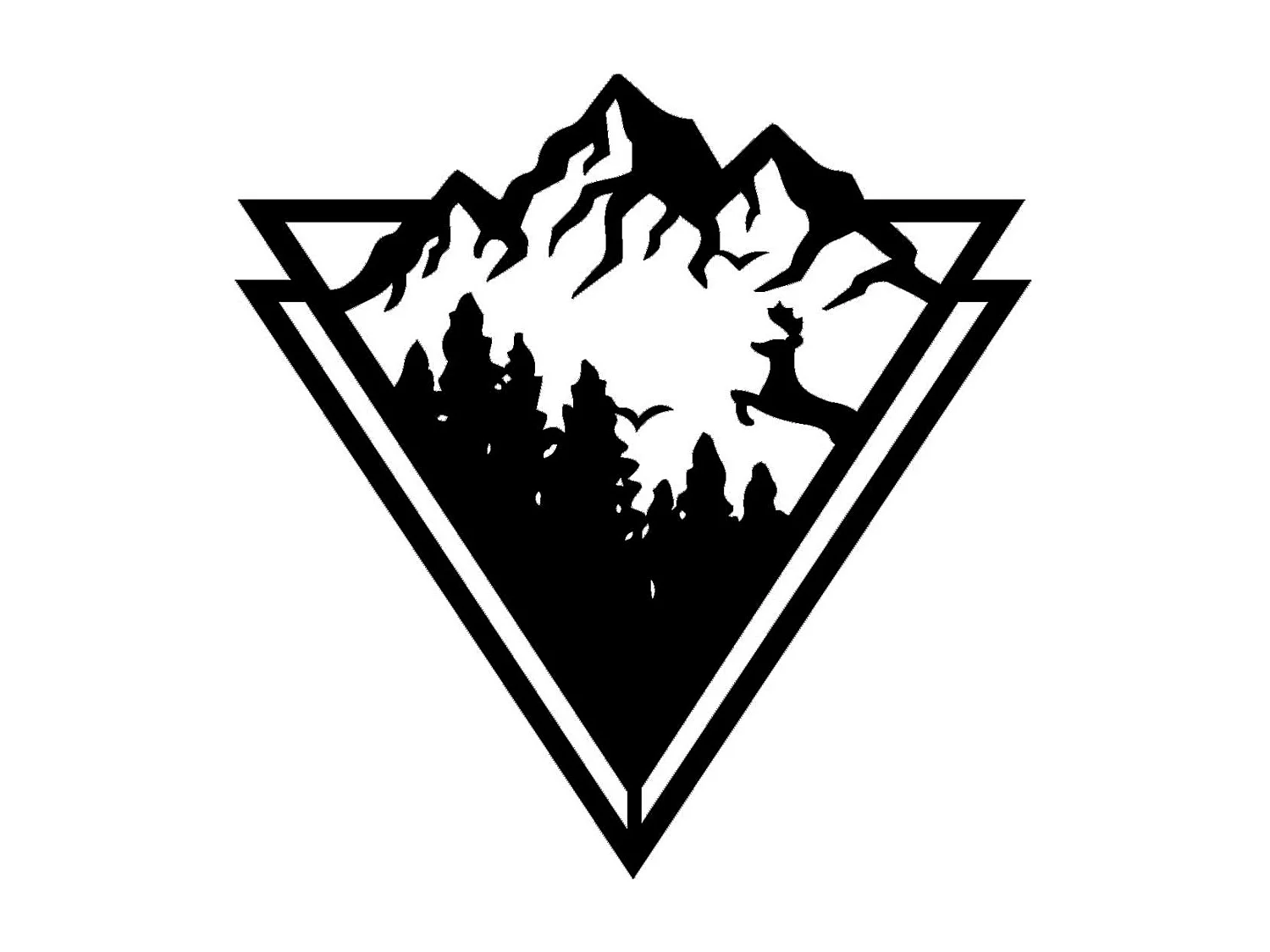 Decoração em Metal Montanha 1, Preto, 50x0,15x51 cm cm, EPIKASA