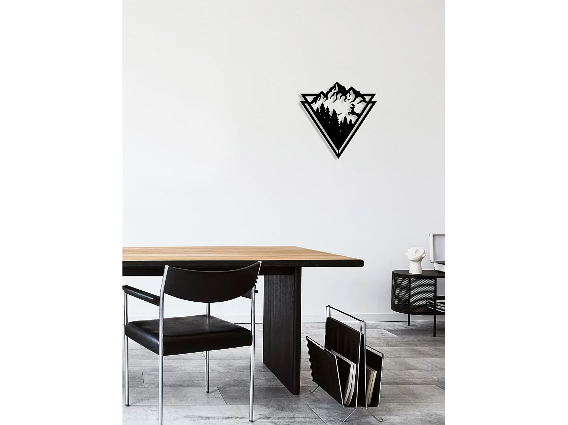 Decoração em Metal Montanha 1, Preto, 50x0,15x51 cm cm, EPIKASA