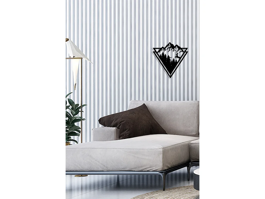 Decoração em Metal Montanha 1, Preto, 50x0,15x51 cm cm, EPIKASA