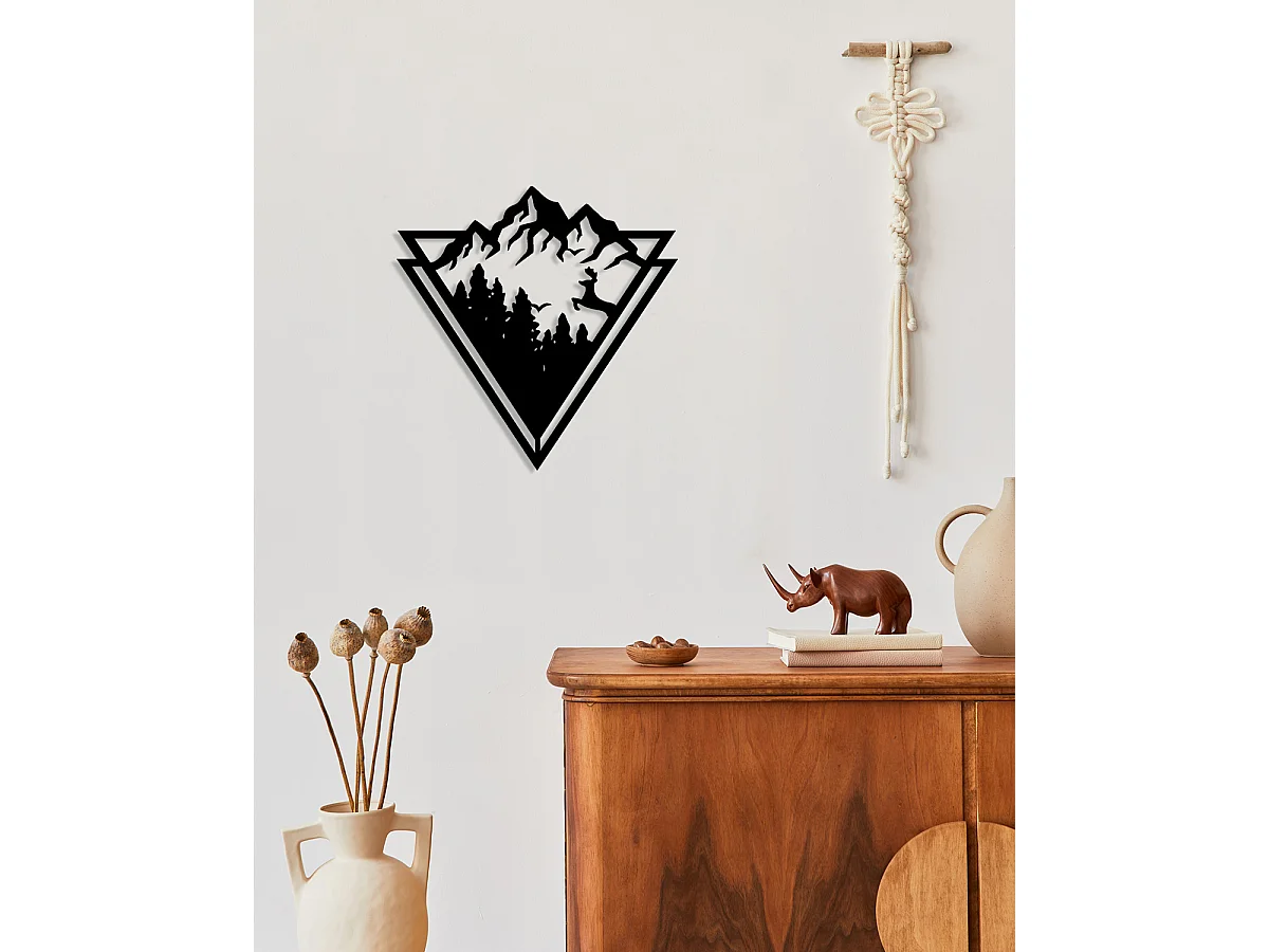 Decoração em Metal Montanha 1, Preto, 50x0,15x51 cm cm, EPIKASA