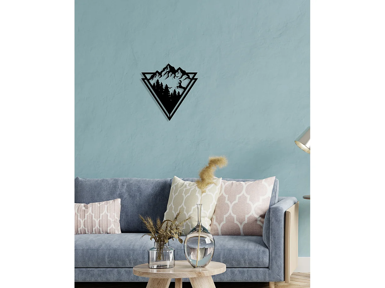 Decoração em Metal Montanha 1, Preto, 50x0,15x51 cm cm, EPIKASA