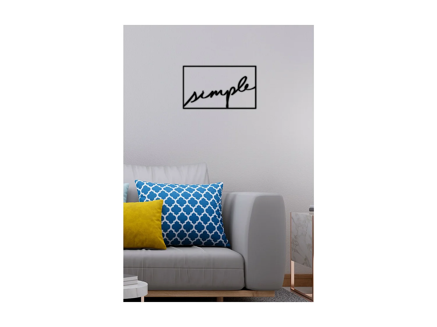 Dekoracja Metalowa Simple, Czarny, 60x0,15x35 cm cm, EPIKASA