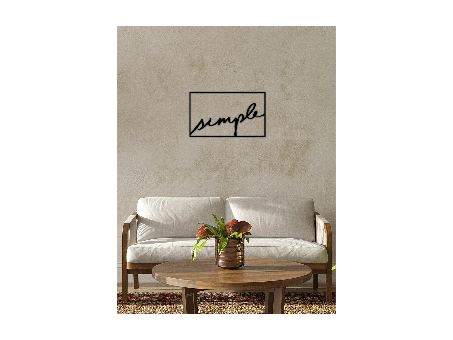 Dekoracja Metalowa Simple, Czarny, 60x0,15x35 cm cm, EPIKASA