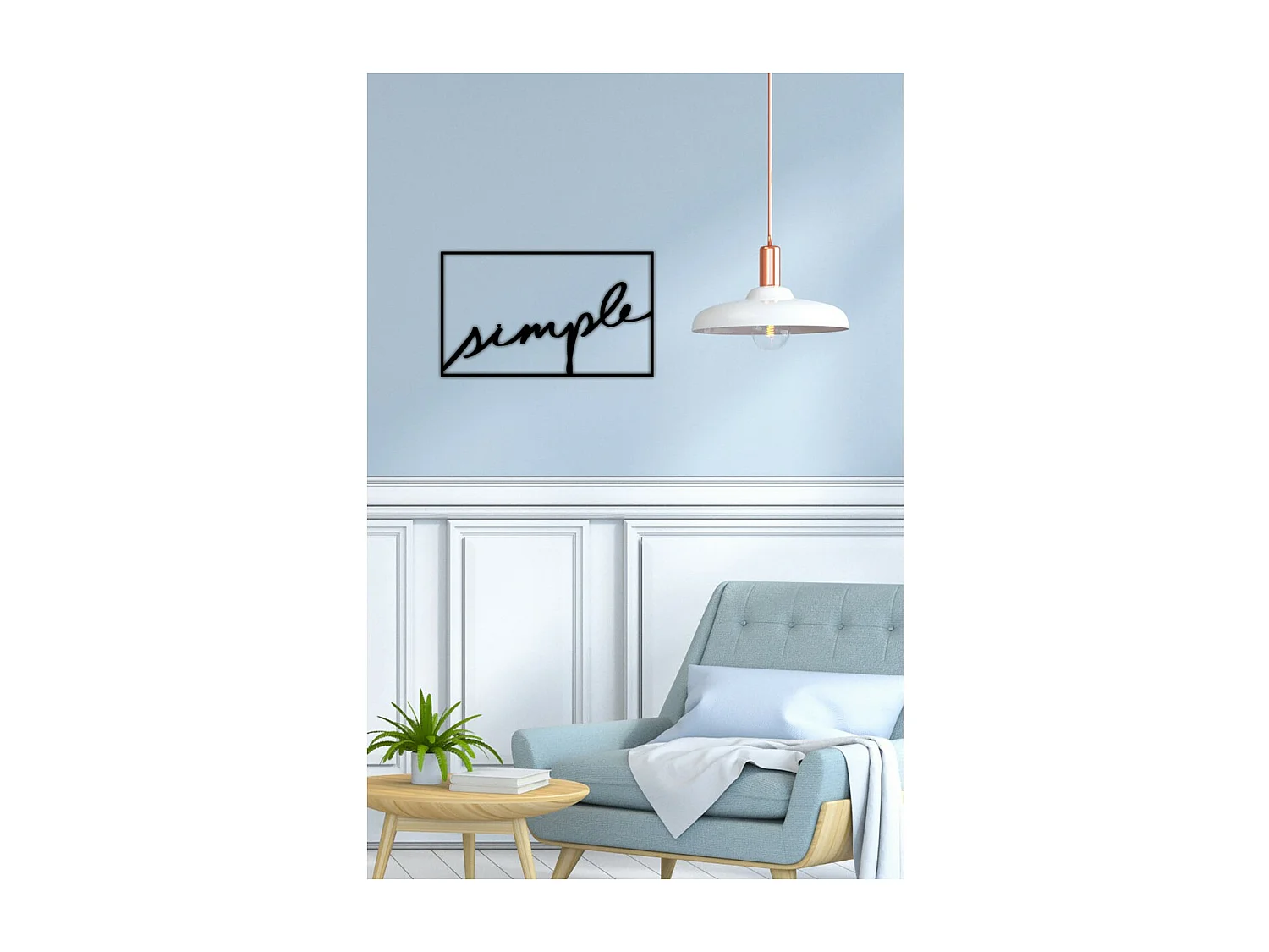 Dekoracja Metalowa Simple, Czarny, 60x0,15x35 cm cm, EPIKASA