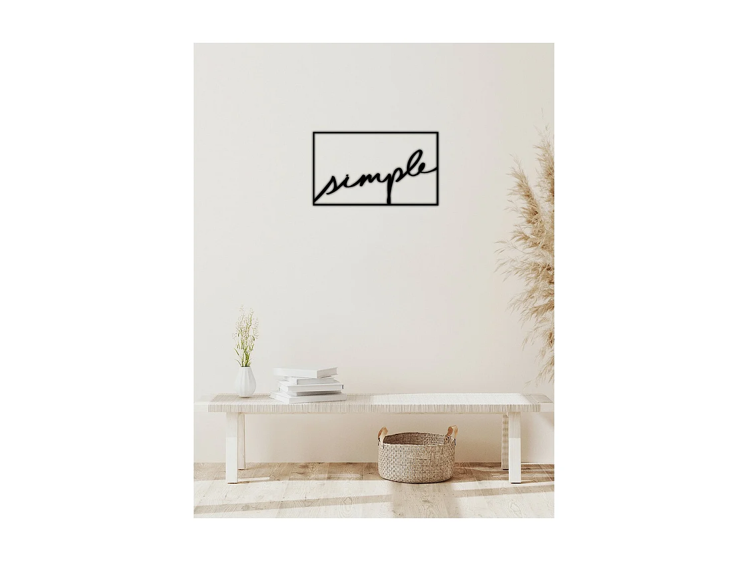 Dekoracja Metalowa Simple, Czarny, 60x0,15x35 cm cm, EPIKASA