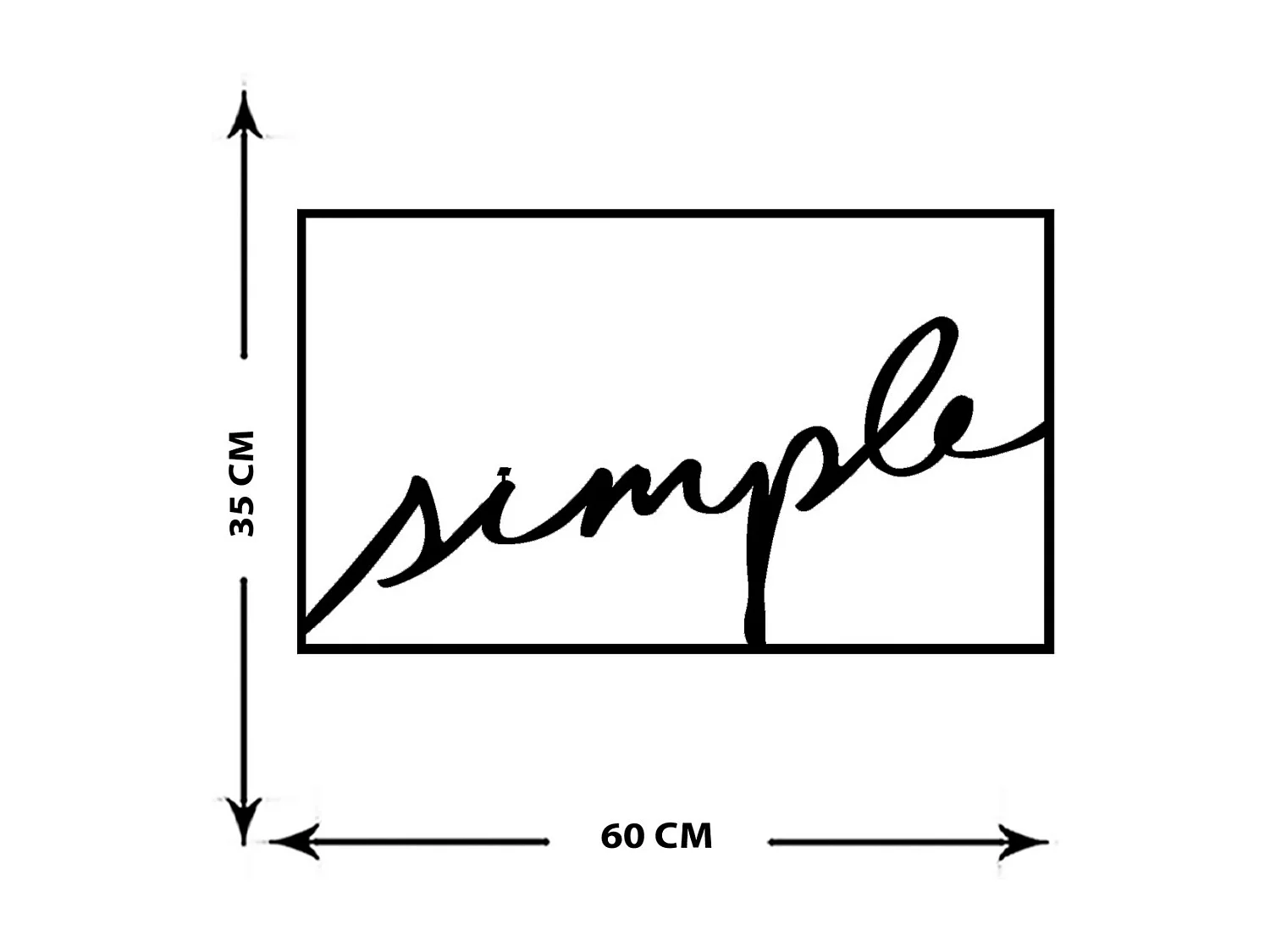 Dekoracja Metalowa Simple, Czarny, 60x0,15x35 cm cm, EPIKASA